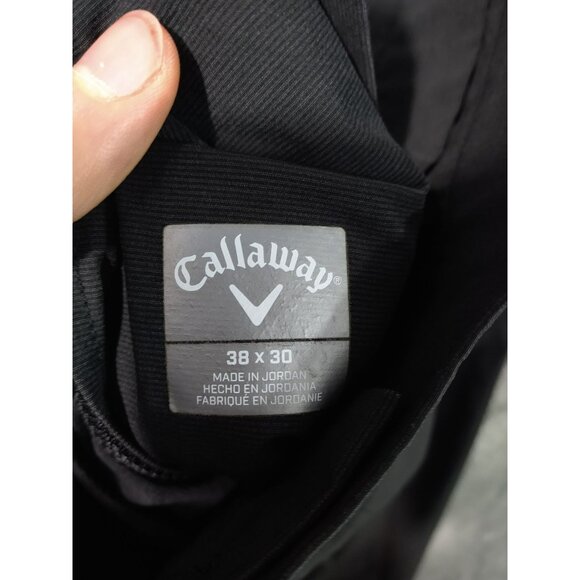 Callaway Golf Pants Mens 38x30 Gray Striped Stretch Flat Front Straight Leg - Picture 8 of 9